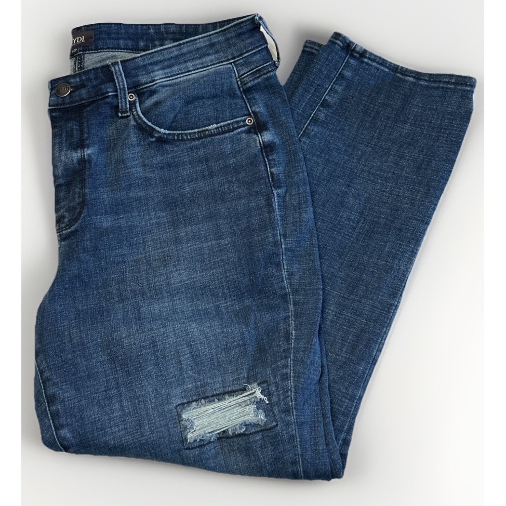 Women's NYDJ Margot Girlfriend Stretch Jeans 12P 12 Petite NO Pilling LIFT & TUC